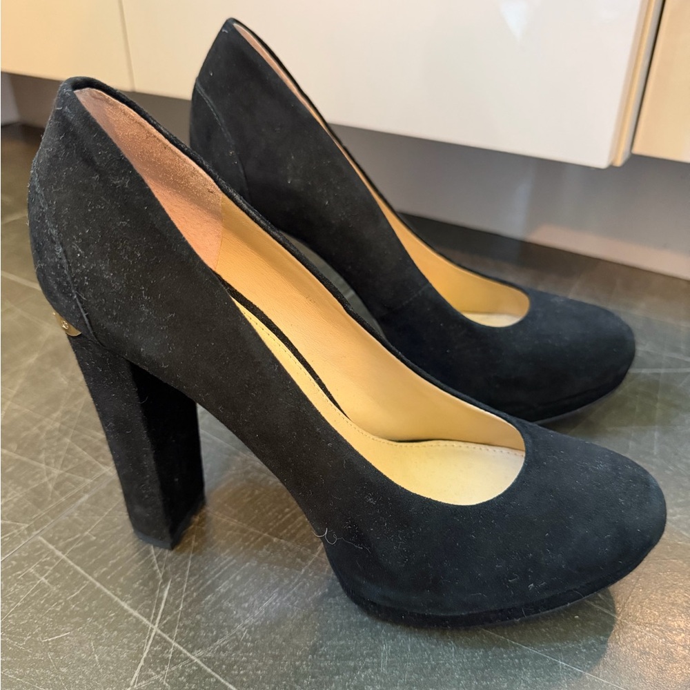 Michael Kors Black Suede Heels - Picture 2 of 4